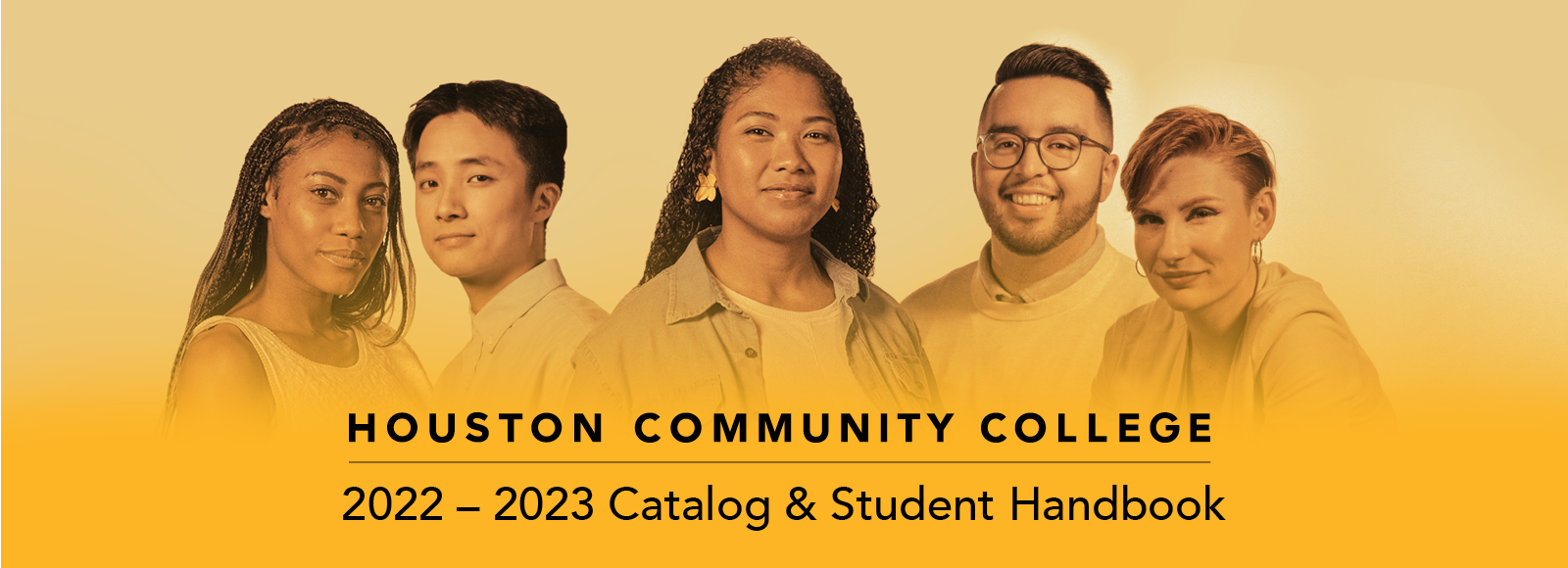 Houston Community College 2021-22 Catalog and Student Handbook graphic of graduation caps